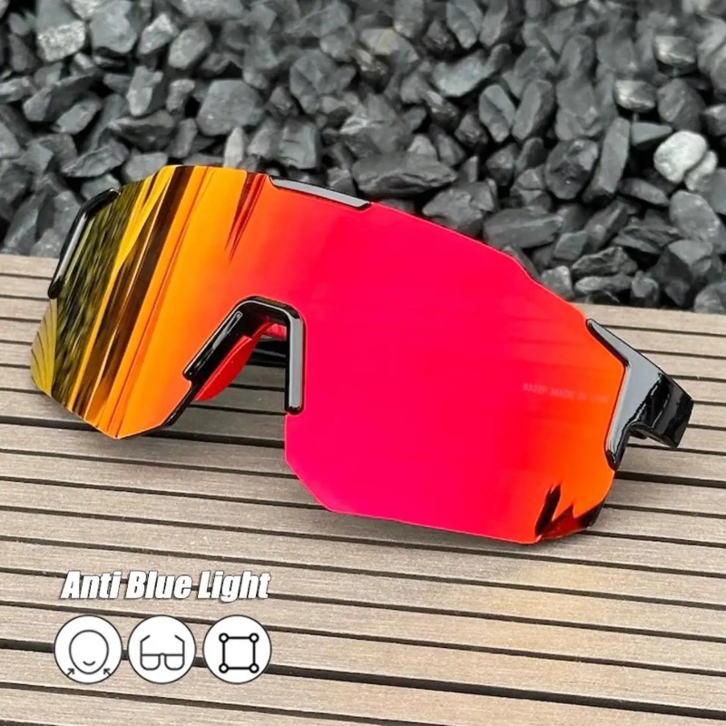 Outdoor Sport Glasses - Vierkante fietszonnebril Groot frame UV-bescherming Sportzonnebril