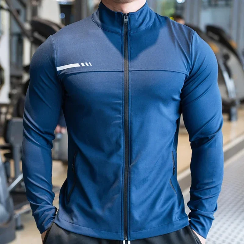 Outdoor Sport Jacket Men - Heren Gym Fitness Shirts Tops Hoge