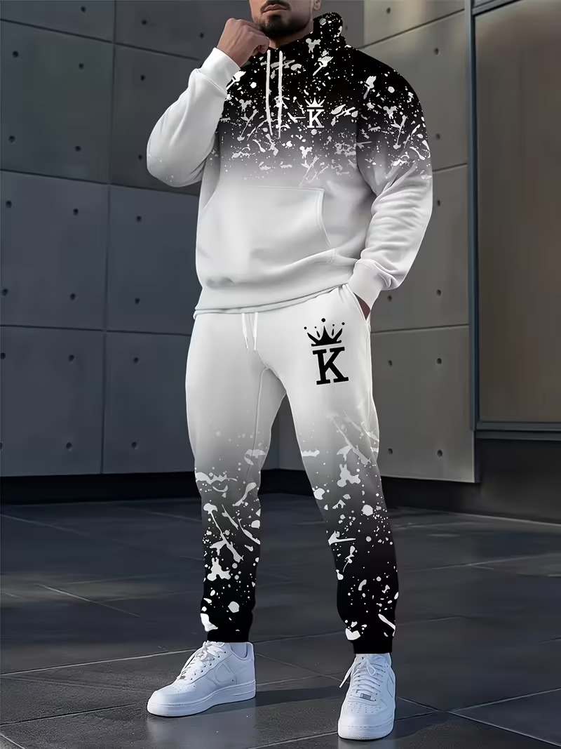 Outdoor Sports Outfit - Fashion Crown Geprinte Hoodies en Broeken